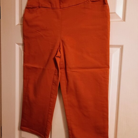 Croft & Barrow Burnt Orange, Capris Sz 10, Stretch, High Rise, Pockets, NWOT - Picture 1 of 4